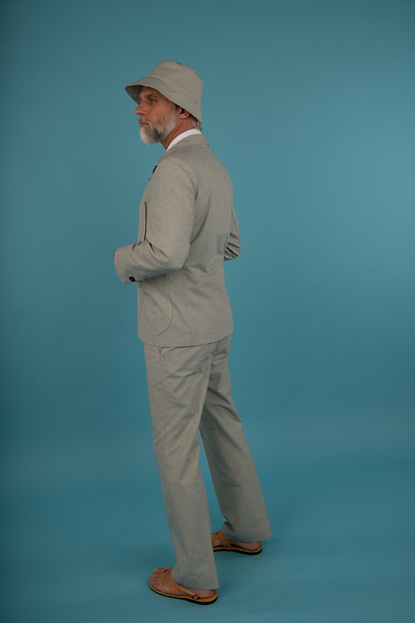 Blazer Eugen Shirt Ullrich vertically Tie Suit Pant with French Pocket Bucket Hat Blazer Eugen Shirt Ullrich vertically Tie Suit Pant with French Pocket Bucket Hat